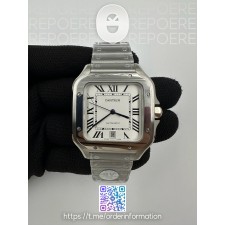 BV공장 까르띠에 산토스 40MM 라지 스마트링크브레이슬릿 Santos de Cartier 40mm White Dial on SS SmartLinks Bracelet MIYOTA 9019