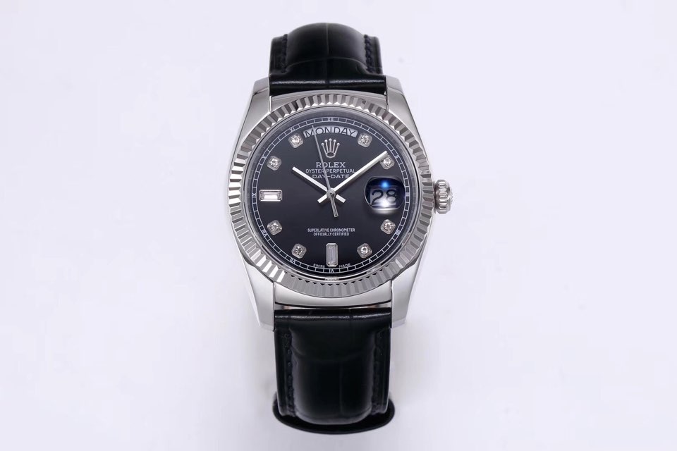 TR공장 롤렉스 데이데이트 36MM  블랙다이얼 가죽스트랩