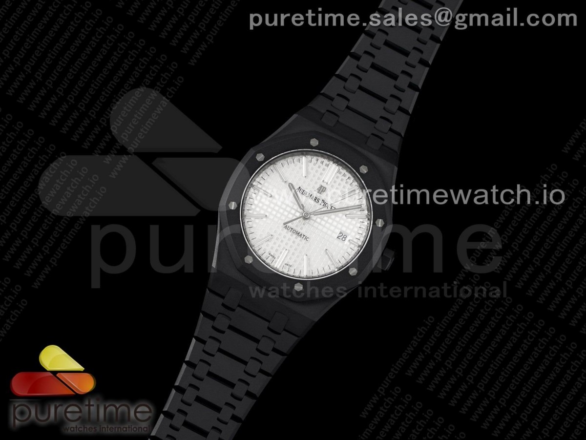 ZF공장 오데마피게 로얄오크 15400 DLC 화이트다이얼 Royal Oak 41mm 15400 DLC ZF 1:1 Best Edition White Textured Dial on DLC Bracelet A3120