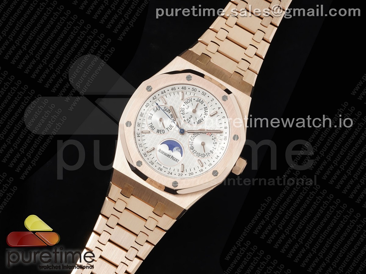 APS공장 오데마피게 로얄오크 컴플리케이션 로즈골드금통 실버다이얼 브레이슬릿 Royal Oak 41mm Complicated 26574 RG APSF1:1 Best Edition Silver Dial on RG Bracelet A5134