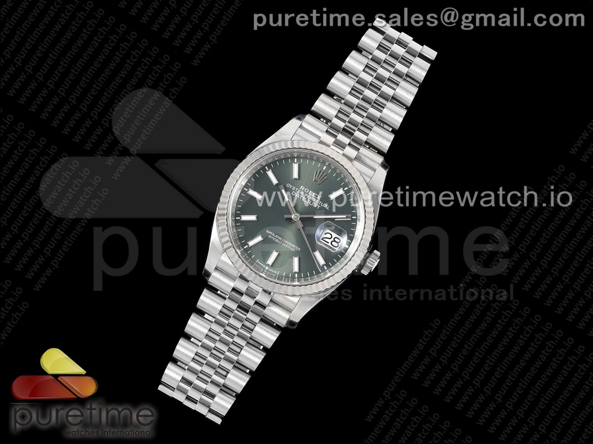 Clean공장 롤렉스 데이저스트 36 스틸 민트그린다이얼 플루티드베젤 쥬빌레브레이슬릿 DateJust 36 126234 Clean 1:1 Best Edition 904L Steel Green Stick Dial on Jubilee Bracelet VR3235 클린공장