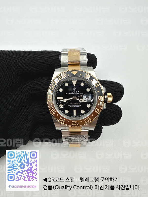 Clean공장 롤렉스 GMT마스터2 루트비어 로즈골드 콤비 브레이슬릿 클린공장 GMT-Master II 126711 CHNR Clean 1:1 Best Edition Black Dial on SS/RG Bracelet DD3285 CHS 클린
