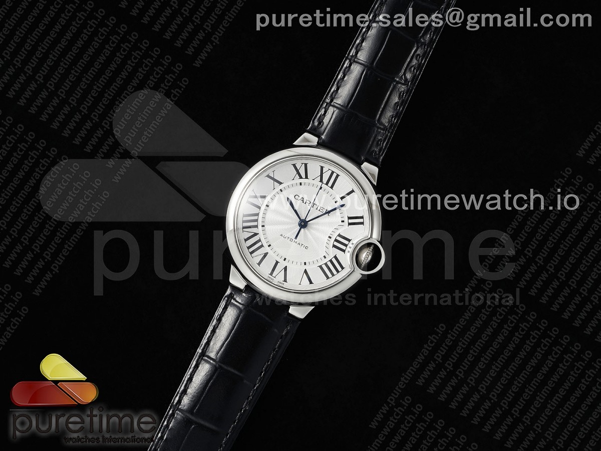 AF공장 까르띠에 발롱블루 36mm 화이트다이얼 블랙스트랩 Ballon Bleu 36mm AF 1:1 Best Edition White Dial on Black Leather Strap NH05B