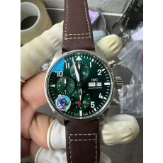 [2025.12UP] APS공장 IWC 파일럿 크로노그래프 388101 그린다이얼 브라운가죽스트랩