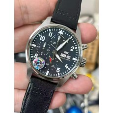 [2025.12UP] APS공장 IWC 파일럿 크로노그래프 388101 블랙다이얼 블랙가죽스트랩