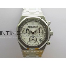 [2025.12UP] ZF공장 오데마피게 로얄오크 크로노그래프 26240 스틸 화이트다이얼 브레이슬릿 Royal Oak Chrono 26240 SS ZF 1:1 Best Edition Silver Dial On SS Bracelet Super Clone DD4401