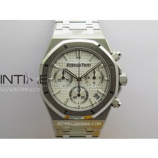 [2025.12UP] ZF공장 오데마피게 로얄오크 크로노그래프 26240 스틸 화이트다이얼 브레이슬릿 Royal Oak Chrono 26240 SS ZF 1:1 Best Edition Silver Dial On SS Bracelet Super Clone DD4401