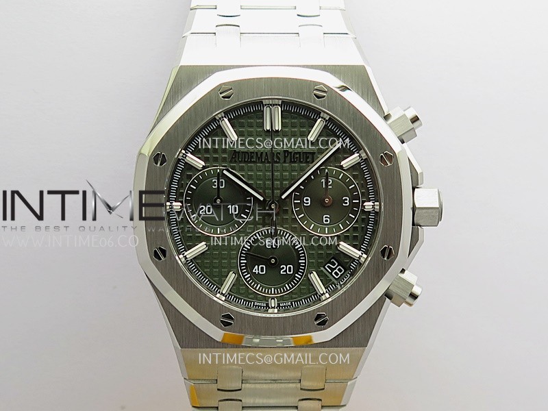ZF공장 오데마피게 로얄오크 크로노그래프 26240 스틸 그린다이얼 브레이슬릿 Royal Oak Chrono 26240 SS ZF 1:1 Best Edition Green Dial On SS Bracelet Super Clone DD4401