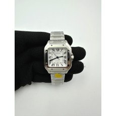 국내배송!! AF공장 까르띠에 산토스 미디움 화이트다이얼 브레이슬릿 (고유번호 AF1)