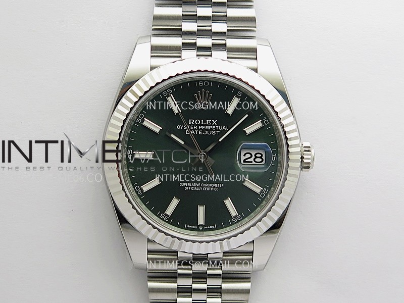 [26.01 UP] CLEAN공장 롤렉스 데이저스트 41 스틸 그린다이얼 플루티드베젤 쥬빌레브레이슬릿 DateJust 41mm 126334 904L SS Clean Plus 1:1 Best Edition Green Dial Stick Marker On Jubilee Bracelet DD3235 클린 플러스