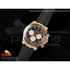 CLEAN공장 롤렉스 데이토나 로즈골드금통 블랙다이얼 로즈골드서브다이얼 러버스트랩 텅스텐