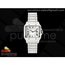 8848공장 까르띠에 산토스 스몰 스틸 화이트다이얼 브레이슬릿 Santos 27mm SS 8848F 1:1 Best Edition Silver Dial on SS Bracelet Quartz